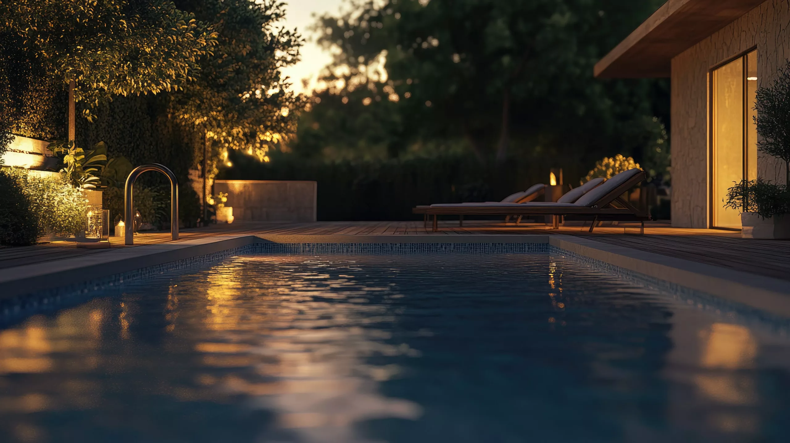 Zwembad bij poolhouse