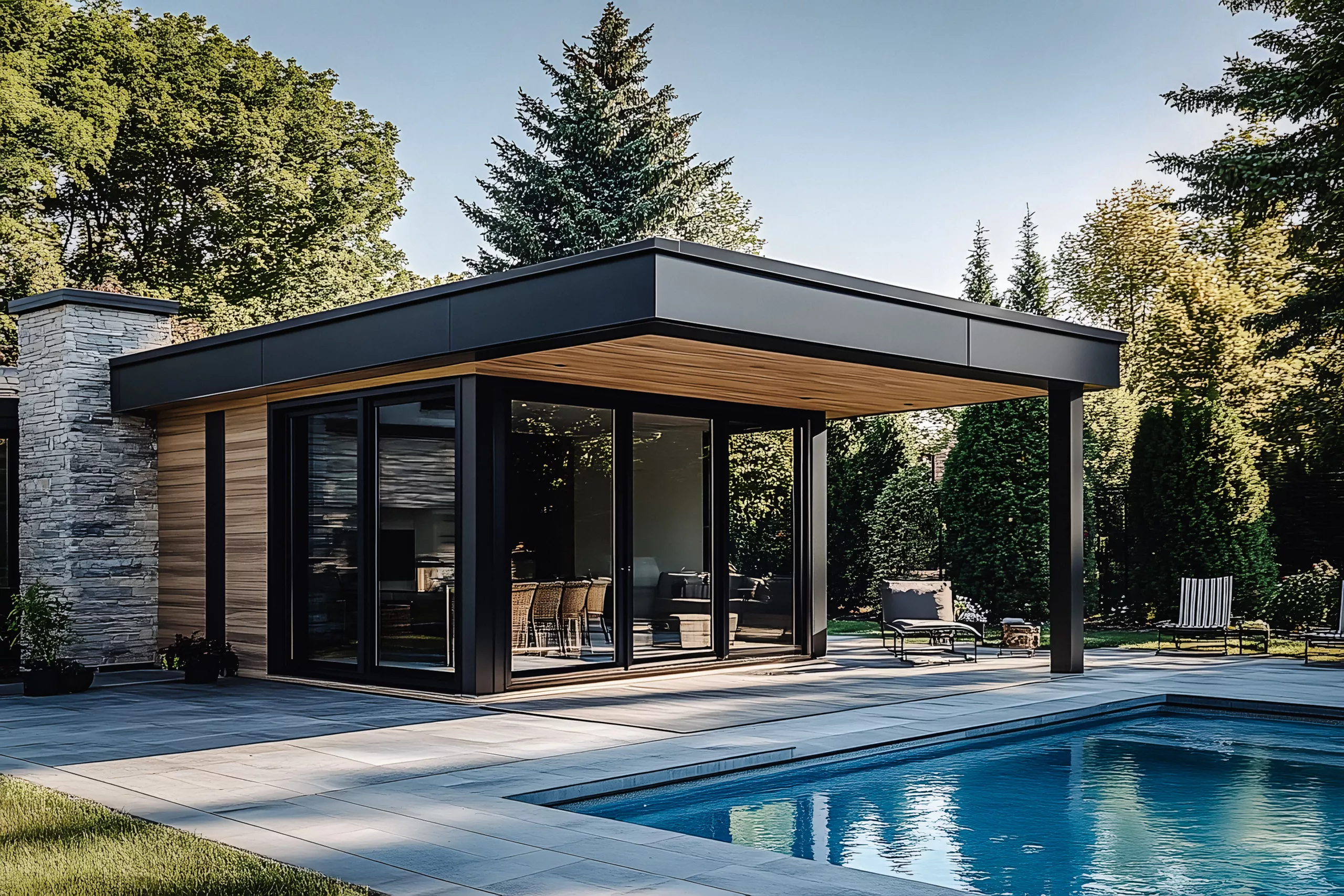 Poolhouse De groene kamer